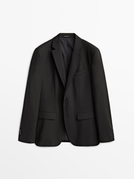 Kulrang b-elastik Jun klassik Blazer 48