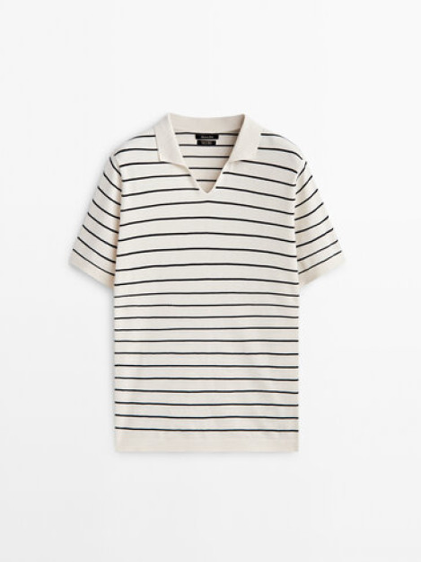 XL chiziqli qisqa yengli Polo kozok