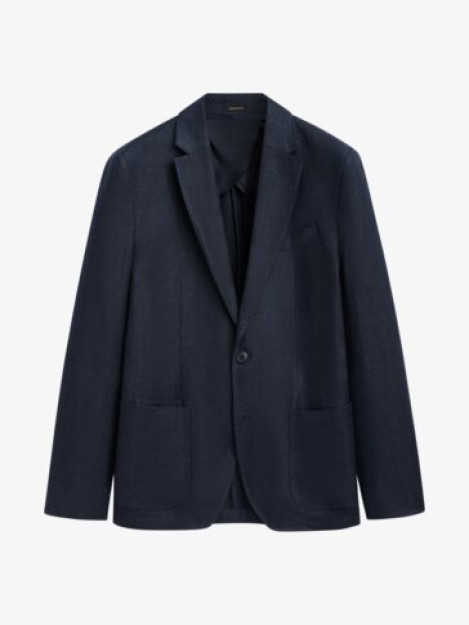 To'q ko'k teksturali Blazer 58