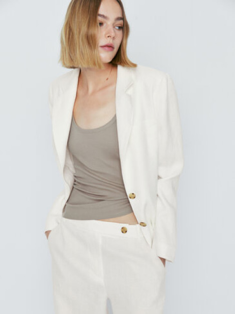 Ikki tugmachali klassik 100% zig'ir Blazer 40