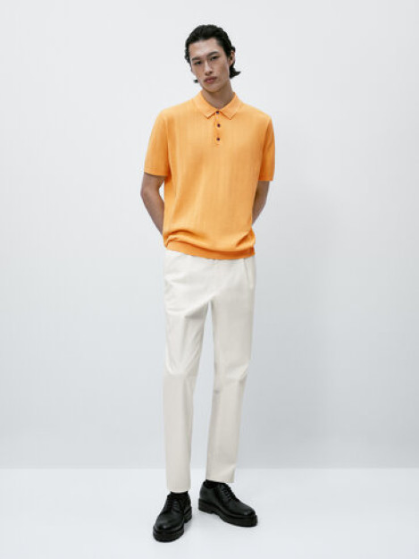 XL teksturali qisqa yengli Polo kozok