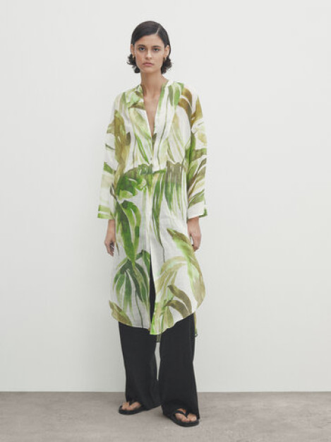 100% ramie oversize palma m bosilgan bluzka