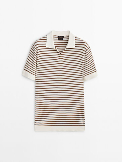 XL yoqali chiziqli Polo kozok