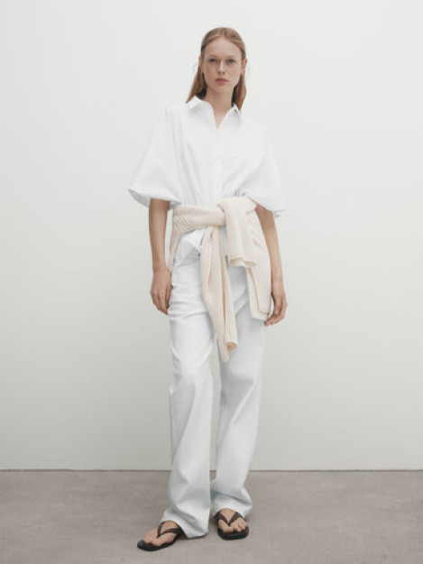 Yengli poplin ko'ylak-kimono M