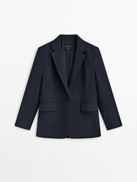 To'q ko'k klassik salqin jun Blazer 34