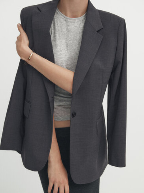 Kulrang klassik salqin jun Blazer 42