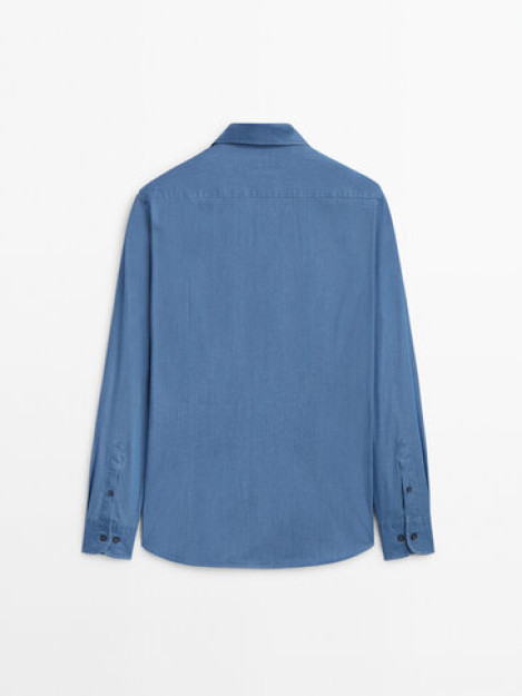 Slim fit Denim ko'ylak m so'nish effekti bilan