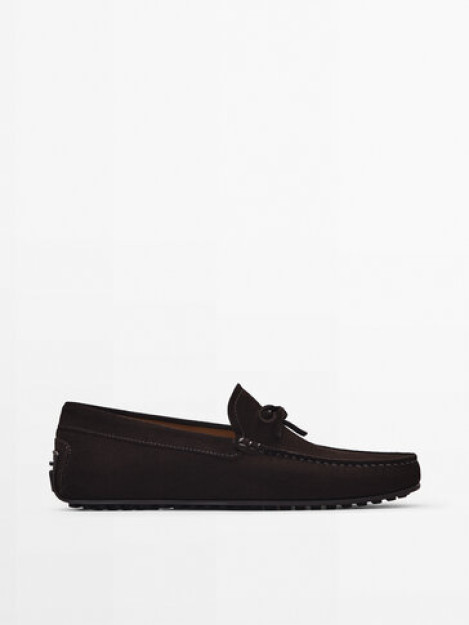 Split süet loafers 43