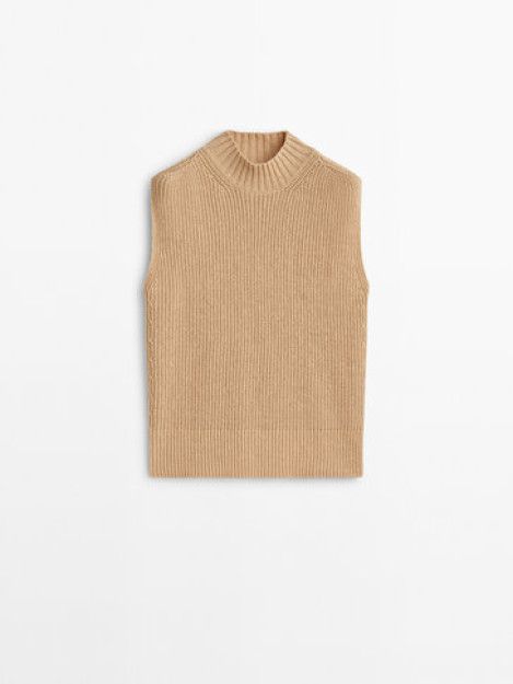 Purl naqshli Turtleneck modeli yelek m