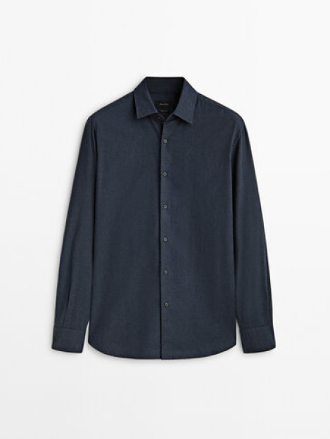 Приталенная рубашка Melange micro houndstooth slim fit L