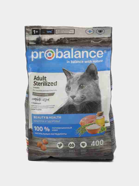 Корм ProBalance Sterilized для кастрированных котов и стерилизованных коше, 400 г