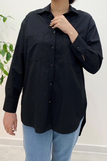 Ayollar Uchun Rubashka-Tunika Uzun Qo'lli 22633-5 Safari 22633|Черный_M_(38) M (38)
