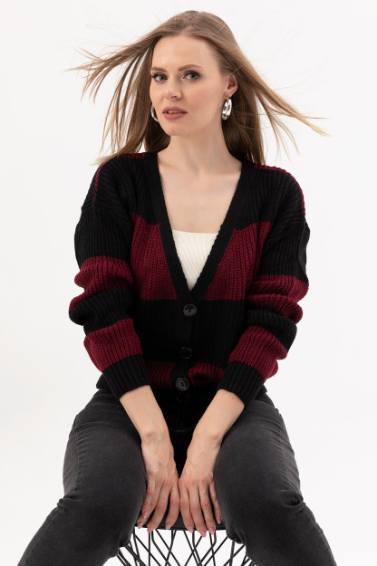 Tugmali Kardigan Zen 41035201405|Бордовый_-_Черный_СТД