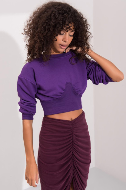 Укороченный Фиолетовый Свитер BSL Fashion 15427|Сирень_S_(36) XL (42)