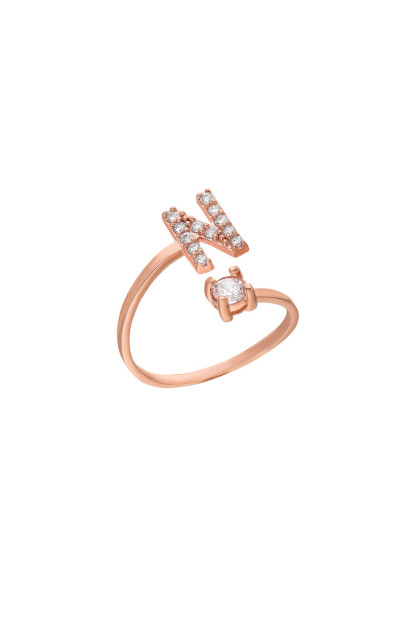 Ayollar Uchun Kumush N Harfli Uzuk 925 Proba Larin Silver M001|1N_Регулируемые