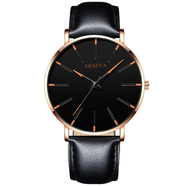 Minimalist Erkaklar Moda Ultra Yupqa Soati GENEVA GENEVA LA-001|Черный3