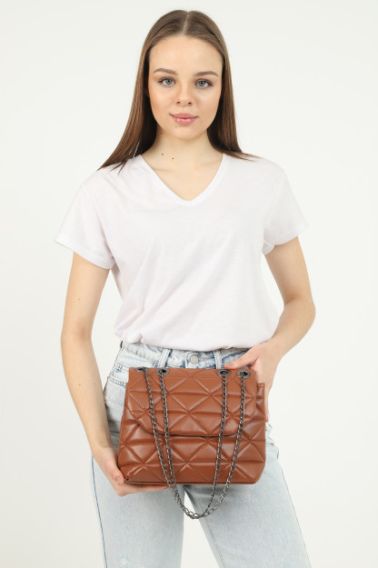 Sumka Ayollar Uchun Yelkadan Yoritilgan SHK Bag 1008TKNMYZ|Цвет Загара
