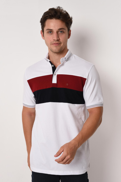 Erkaklar Uchun Batnik, Finka-Futbolka 40259-2 Brango 40259|Белый-Бордовый_M_(38) XL (42)