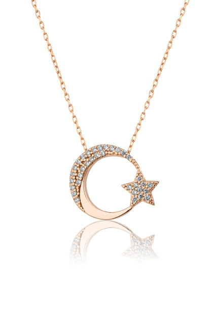 Yulduzli Oy Modelii 925 Proba Ayollar Kumush Zanjir KLS2065 Larin Silver KLS2065|Золотистый2