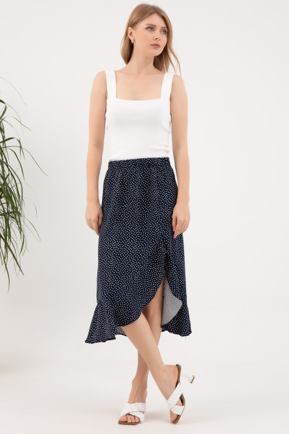 Юбка В Горошек С Оборками Zen 3811-1139|Темно-Синий_S_(36) S (36)