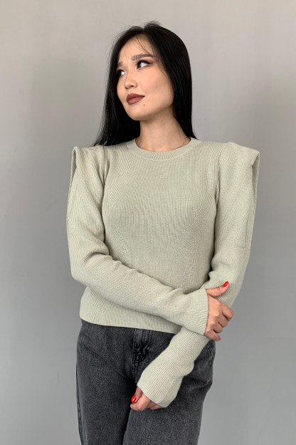 Aylana Yoqali Sviter Dilvin T2721|Хаки_СТД