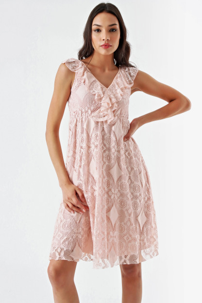 Qisqa Gipyur Libos 3158 Myidol 3158|Пудровый_S_(36) M (38)