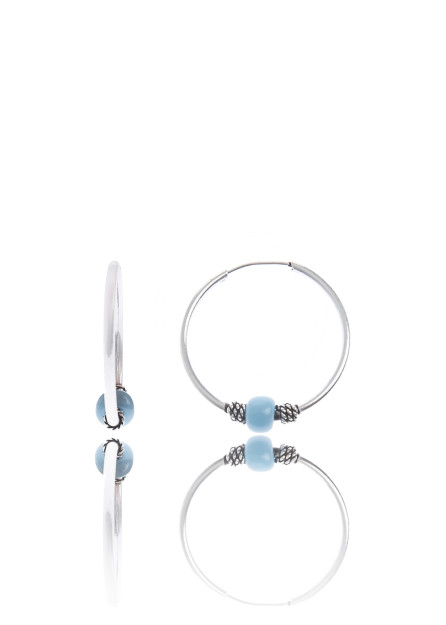 Серебряные Серьги Синие Камушки 925 Пробы P2158 Larin Silver P2158|Серебристый
