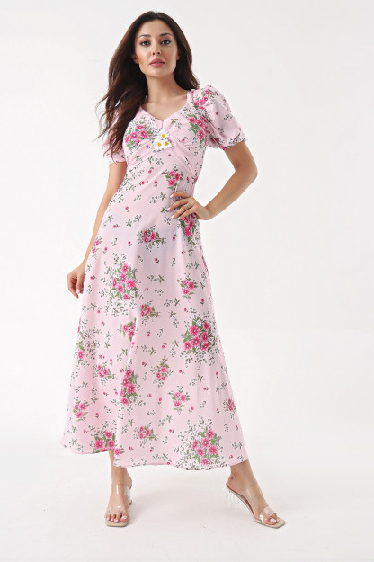 Платье С Рисунком Ромашки 6251 Myidol 6251|Розовый_S_(36) L (40)