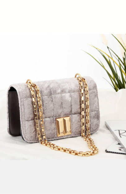 Sumka Ayollar Uchun Yelkadan Capture Velvet Zanjirli Kamar BP-45288 B-BAG BP-45288|Серый