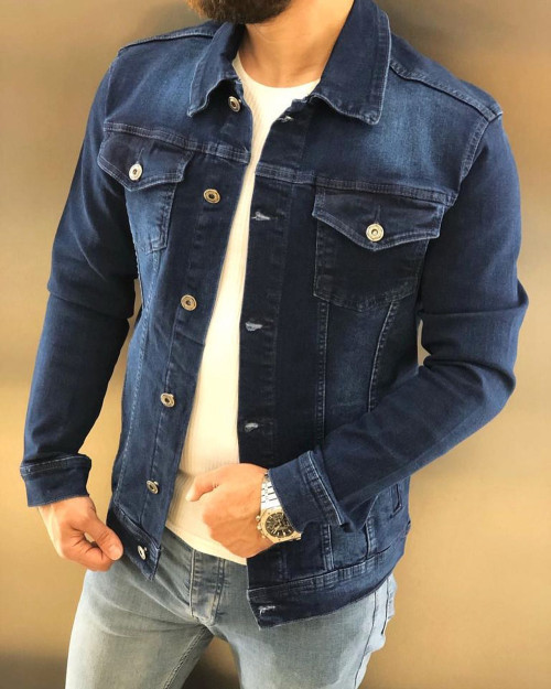 Мужская Джинсовая Куртка-Пиджак 5016-4 Rad Jeans 5016-4|Темно-Синий_S_(36) S (36)