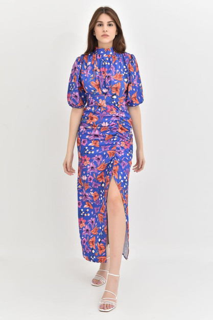 Libos Ayollar Uchun Naqshli Gullar 4868 Myidol 4868|Синий_S_(36) L (40)