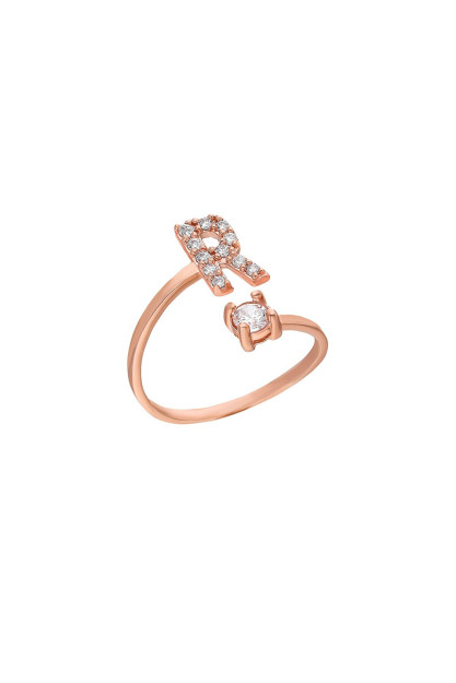 Женское Регулируемое Кольцо С Буквой R Серебра 925 Пробы Larin Silver M001|1R_Регулируемые
