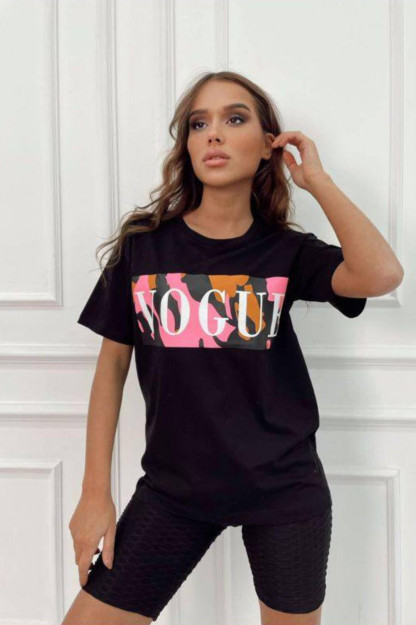 Futbolka Printli Ayollar Uchun SR2054 Chillhop Turkiya SR2054|Черный_S_(36) M (38)