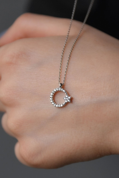 Yulduzli Oy Toshli Modelii 925 Proba Ayollar Kumush Zanjir TYC00217682774 Larin Silver TYC00217682774|Серебрянный