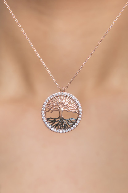 Серебряное Ожерелье 925 С Дизайном Дерево Жизни PP2345 Larin Silver PP2345|Золотистый