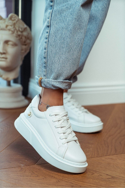 Женские Кроссовки На Толстой Подошве Со Шнуровкой Joy J201 Nisantasi Shoes Турция J201|Белый_36 39