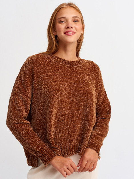 Aylana Yoqali Yonlari Otrezli Jenfir Dilvin T2317E|Карамельный_Цвет_СТД