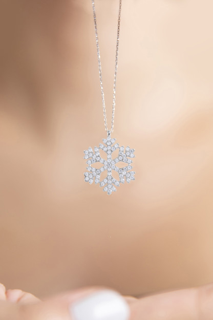 Серебряное Ожерелье 925, Модель Снежинка P2049 Larin Silver P2049|Серебристый