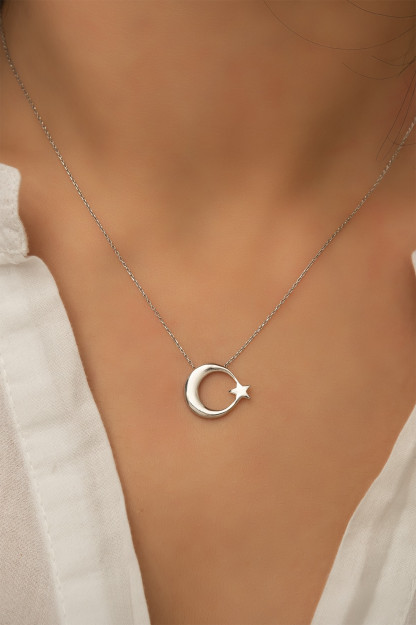 Yulduzli Oy Modelii 925 Proba Ayollar Kumush Zanjir KLS2065 Larin Silver KLS2065|Серебристый