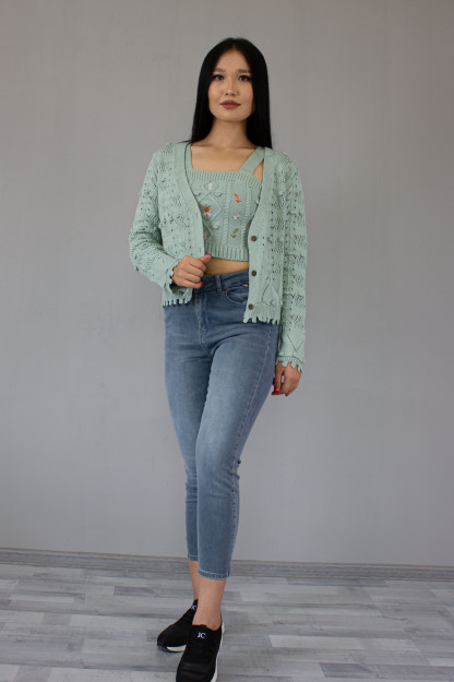 Komplekt Jenfir Va Top To'qima Och Yashil Robin T92192M|Светло_-Зеленый_СТД