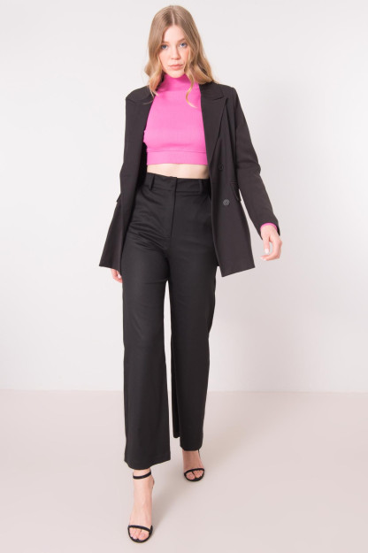 Черные Брюки-Палоццо С Высокой Талией BSL Fashion 15563s|Черный_S_(36) XS (34)