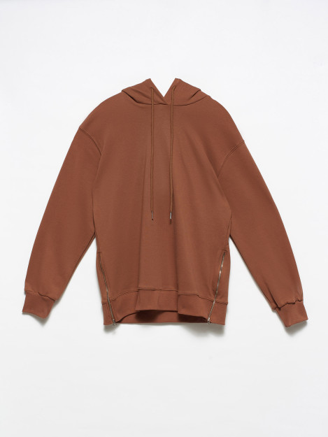 Толстовка Молниями по Бокам Dilvin P3461E|Коричневый_S_(36) M (38)
