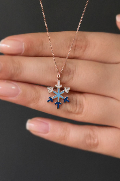 Серебряное Ожерелье 925 Модель Снежинка PP4056 Larin Silver PP4056|Золотистый