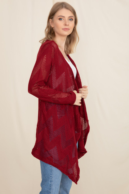 Nakishli Asimetrik Kardigan 4576 Zen 4576|Бордовый_M_(38) XL (42)