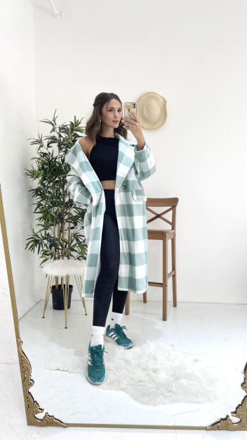 Yashil Palto Ayollar Uchun 6459 Myidol 6459|Зелёный_S-M L-XL