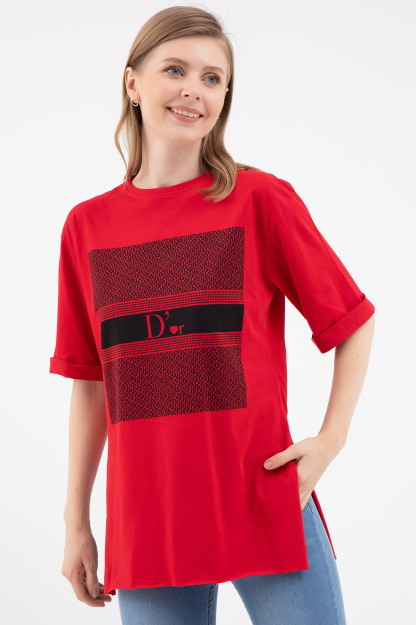 Футболка Zero Collar С Разрезом 8831 Zen 8831|Красный_S_(36) S (36)