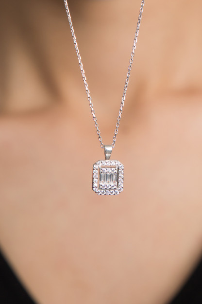 Серебряное Ожерелье 925 Дизайном Багет ESK2002 Larin Silver ESK2002|Серебристый