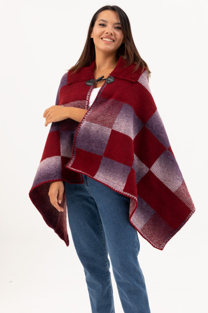 Kvadrat Naqshli Poncho Zen 41035201922|Фиолетовый_СТД