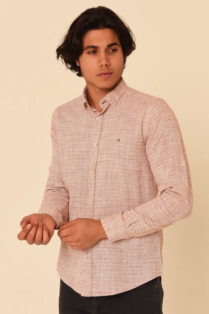 Erkaklar Uchun Rubashka Printli 12886 Brango 12886|Кирпичный_Цвет_S_(36) L (40)
