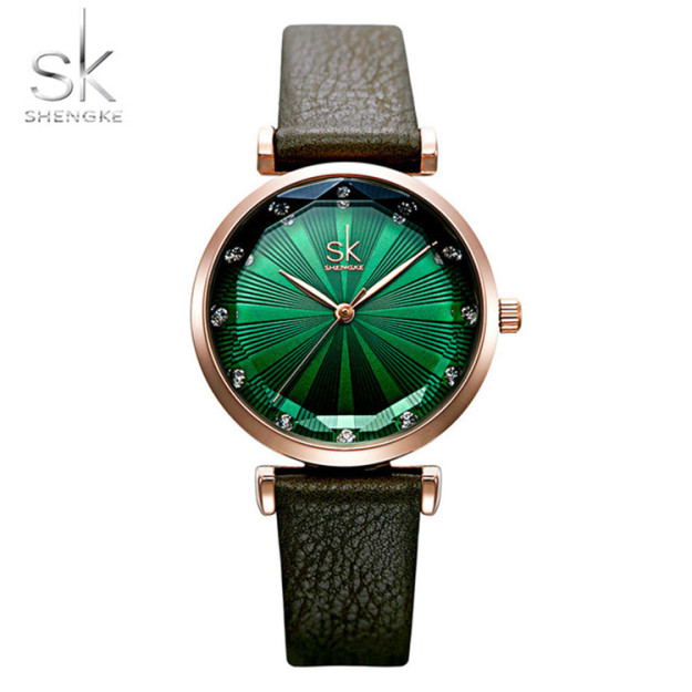 Kvartsli Ayollar Qo'l Soati ShengKe ShengKe_k0099|Зеленый_СТД